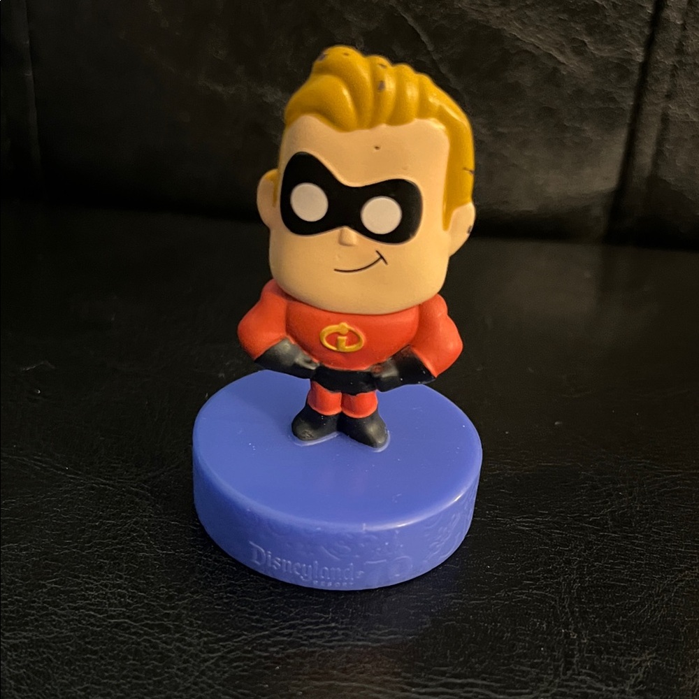 Disney Pixar Red Superhero Figurine - Boy Character on Blue Base